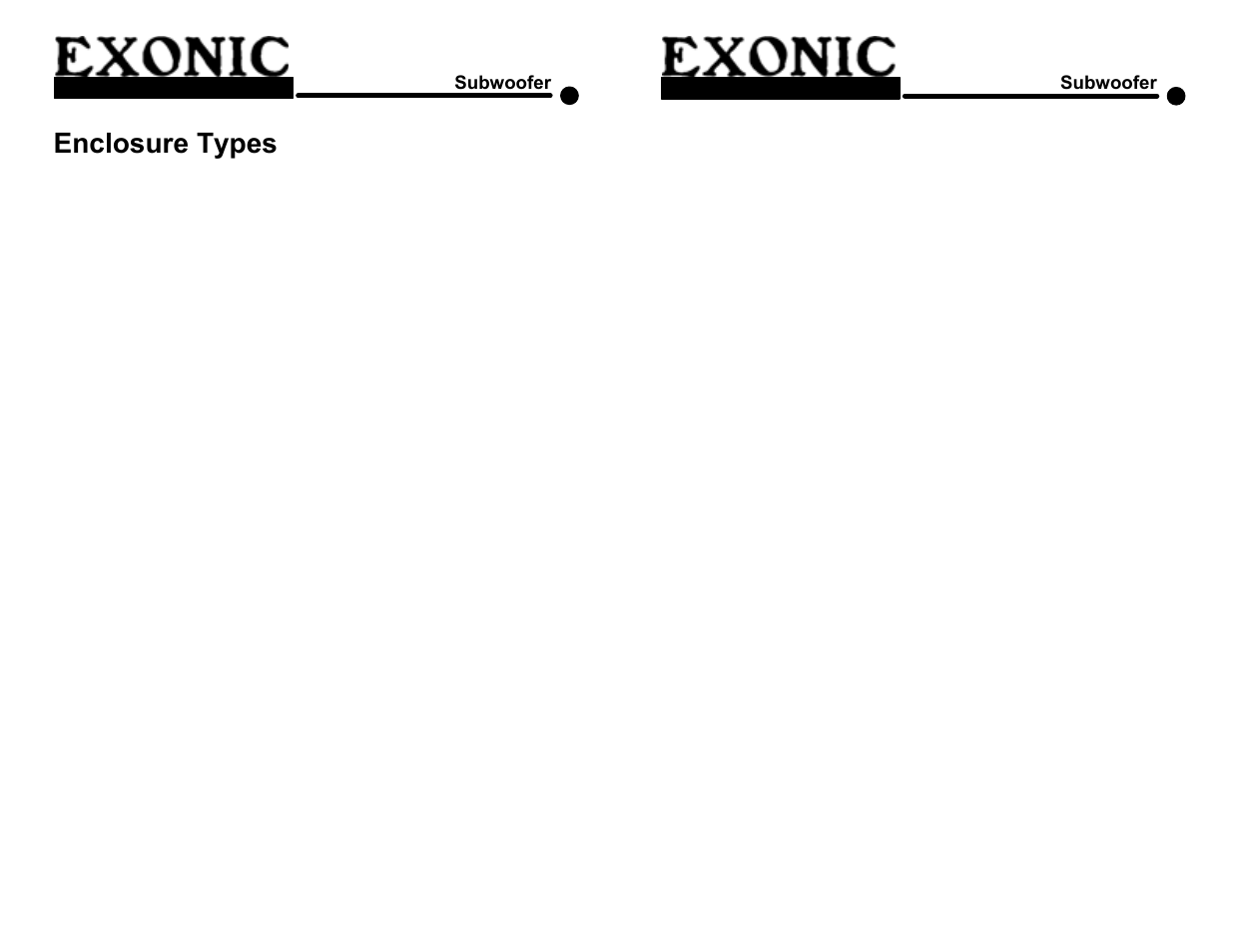 Enclosure types | EXONIC Subwoofer User Manual | Page 5 / 5