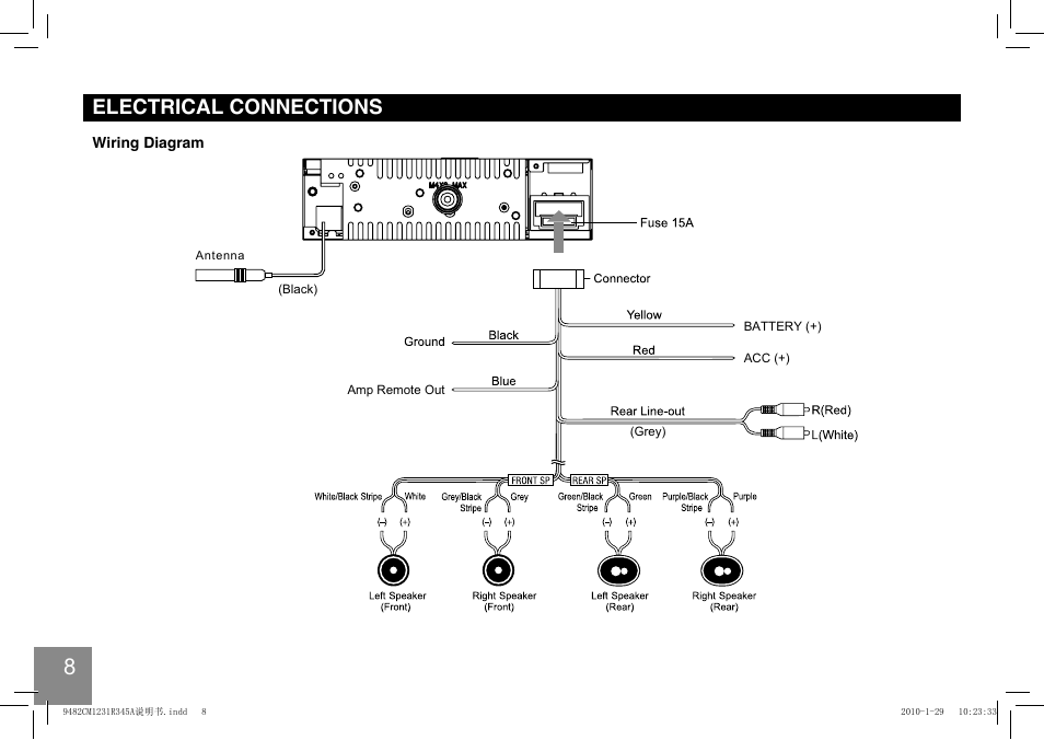 Electrical connections | EXONIC 150 User Manual | Page 9 / 13