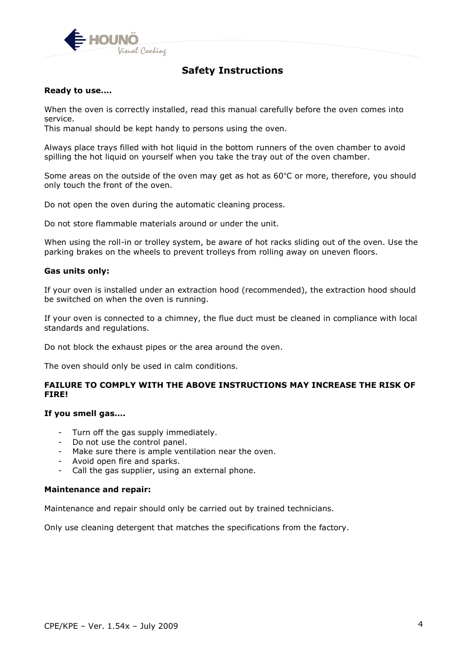 HOUNO CPE-gas User Manual | Page 4 / 55