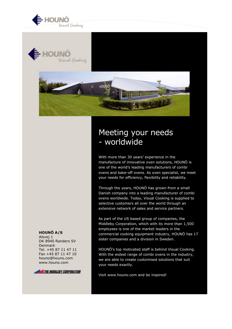 Meeting your needs - worldwide | HOUNO CPE-gas User Manual | Page 55 / 55