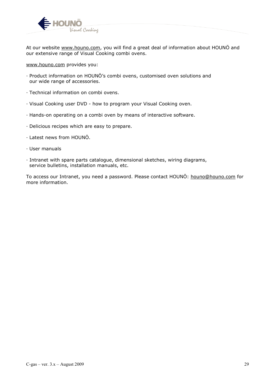 HOUNO C-gas User Manual | Page 29 / 30