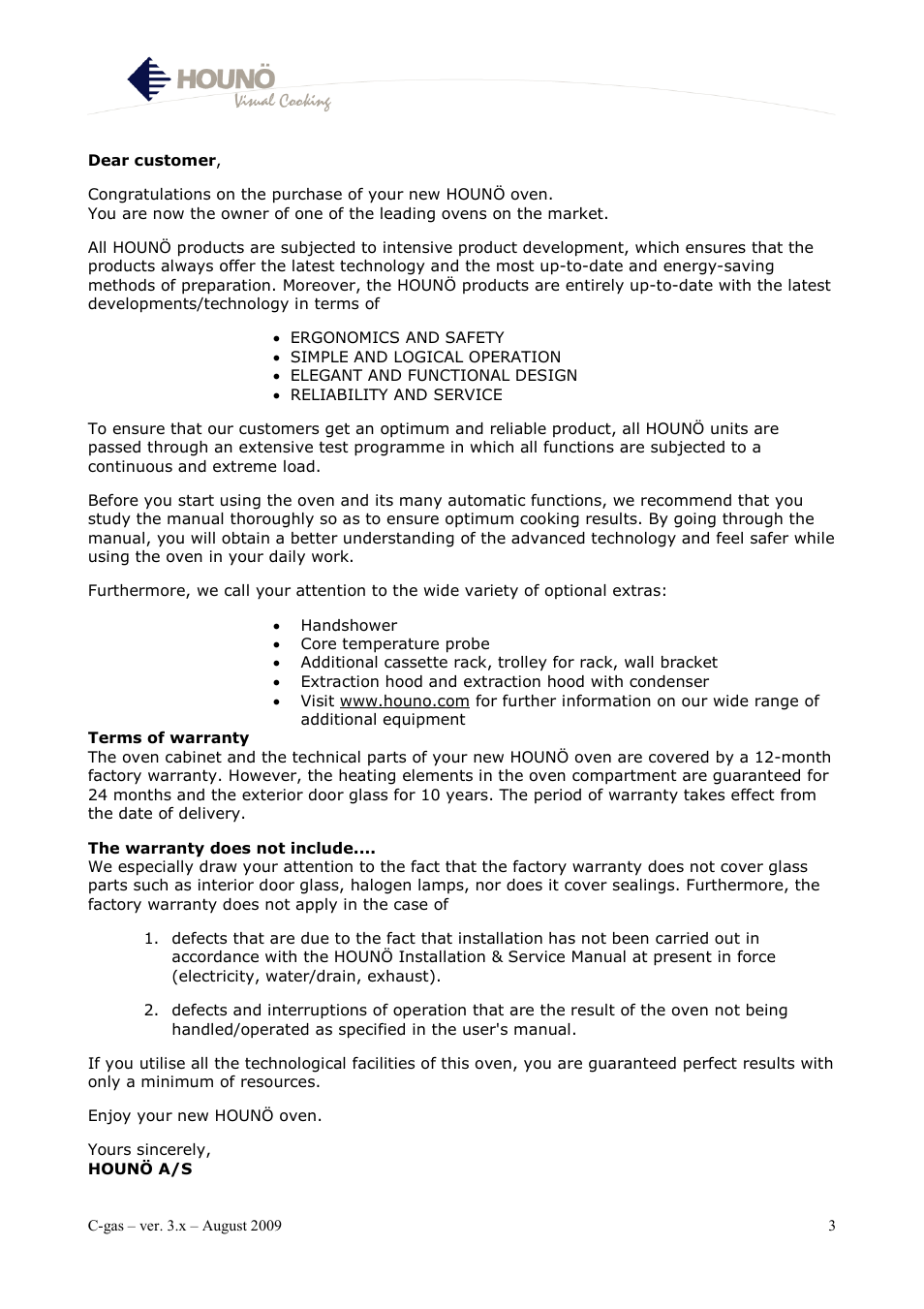 HOUNO C-gas User Manual | Page 3 / 30