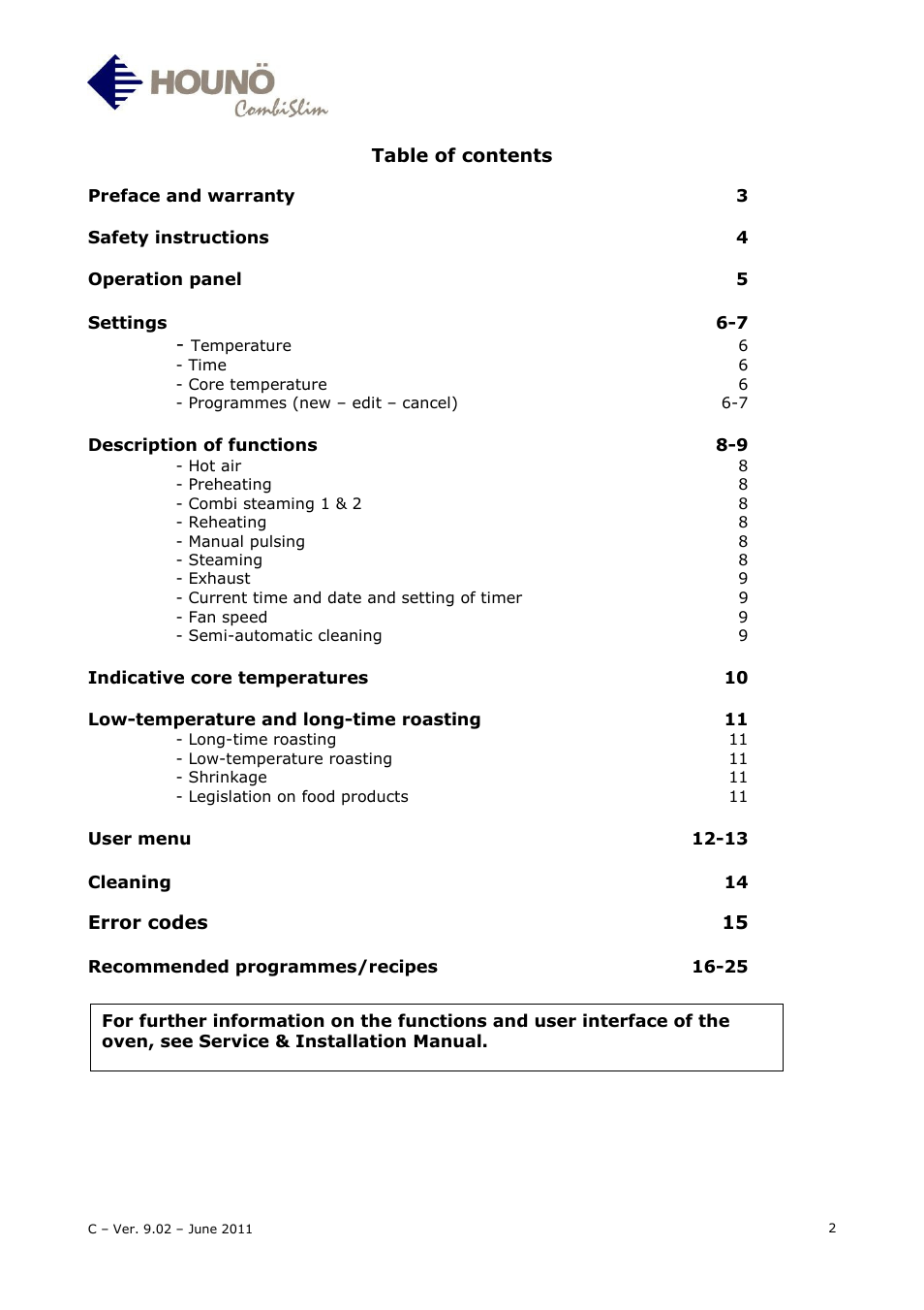 HOUNO CombiSlim C User Manual | Page 2 / 27