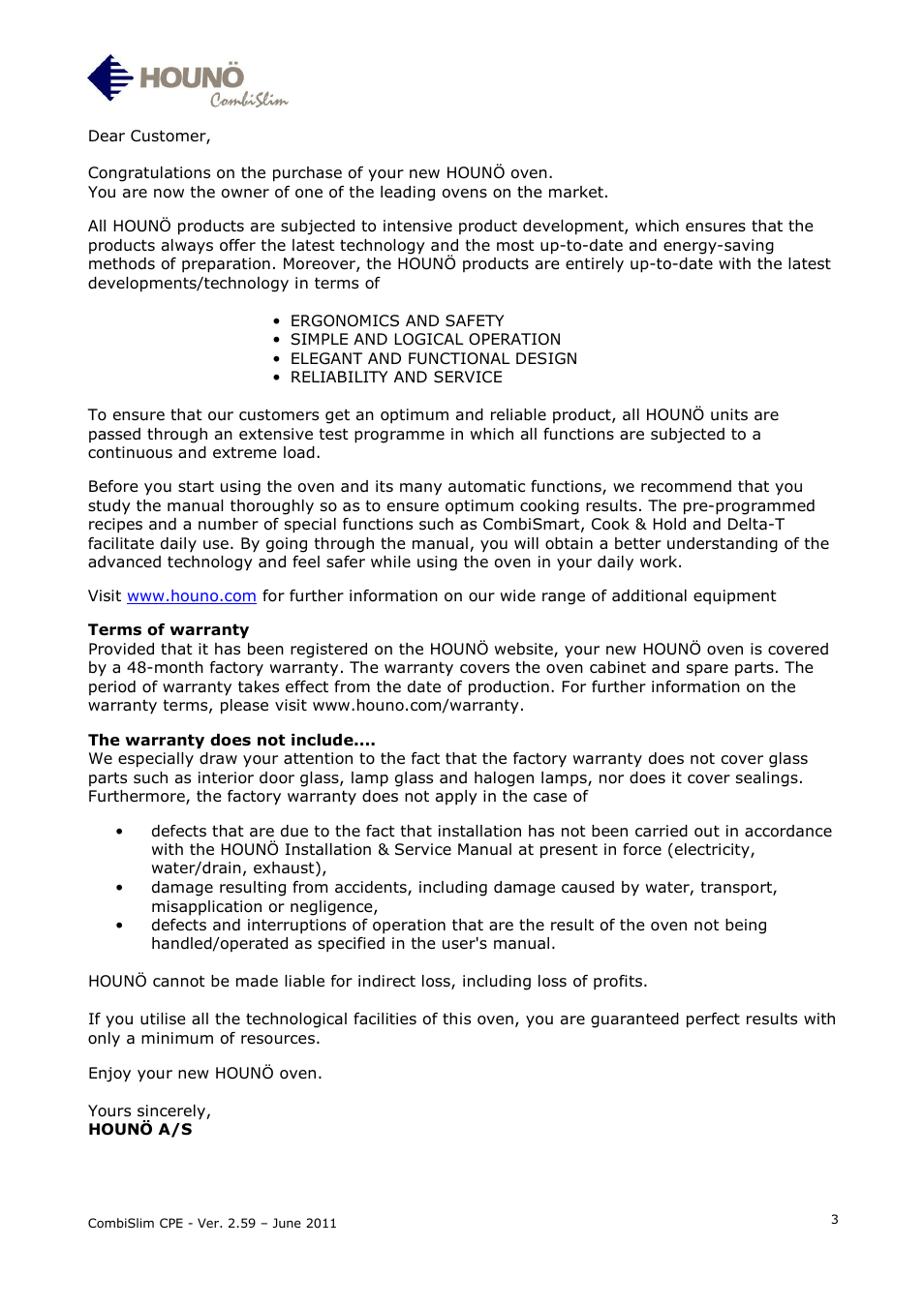 HOUNO CombiSlim CPE User Manual | Page 3 / 54