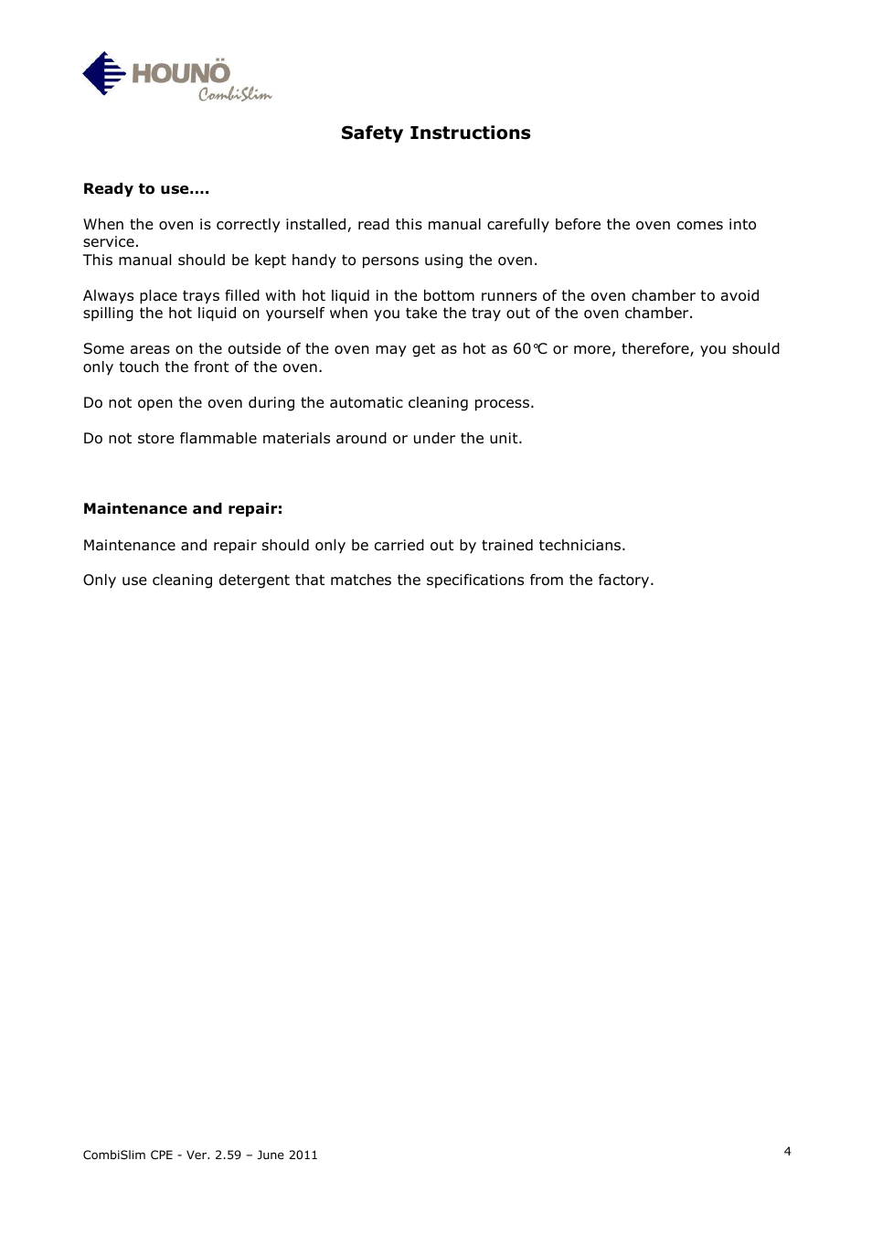 HOUNO CombiSlim CPE User Manual | Page 4 / 54
