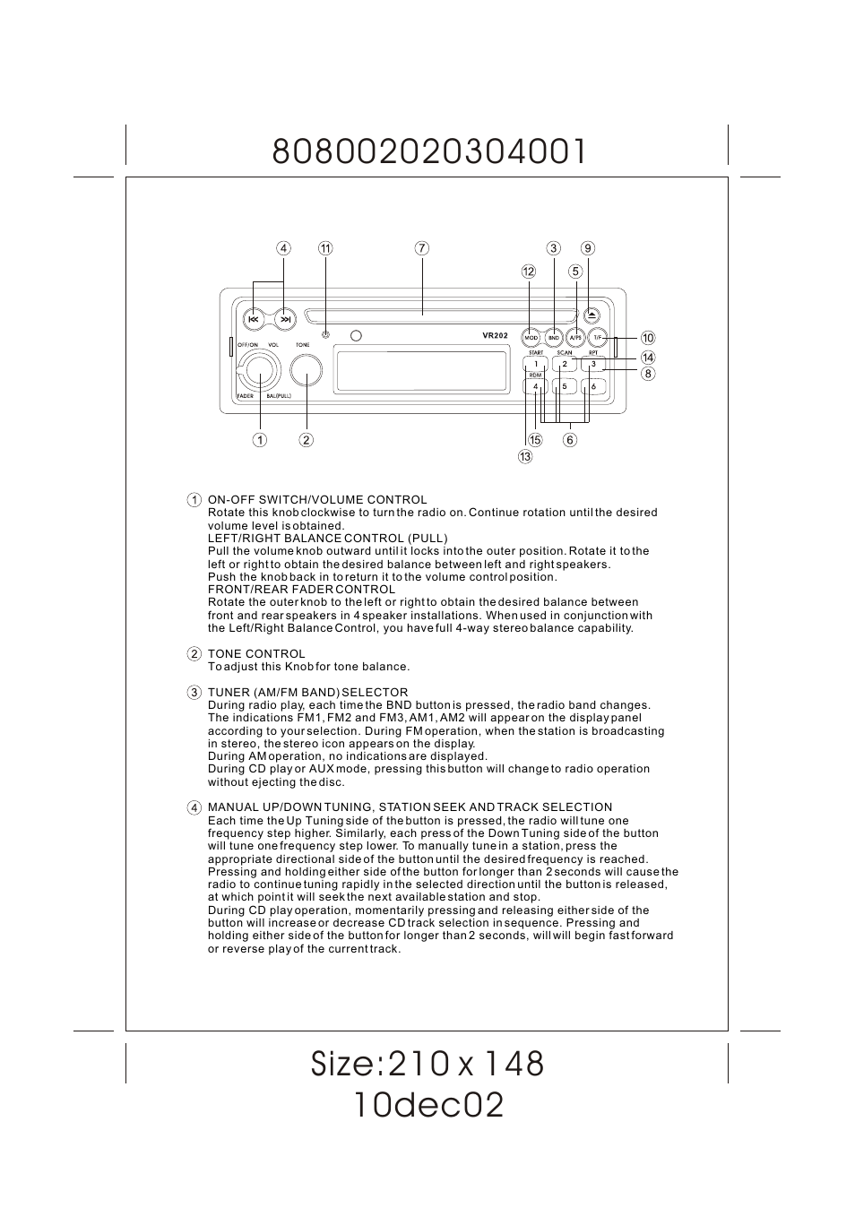 ASA Electronics VR202 User Manual | Page 2 / 8