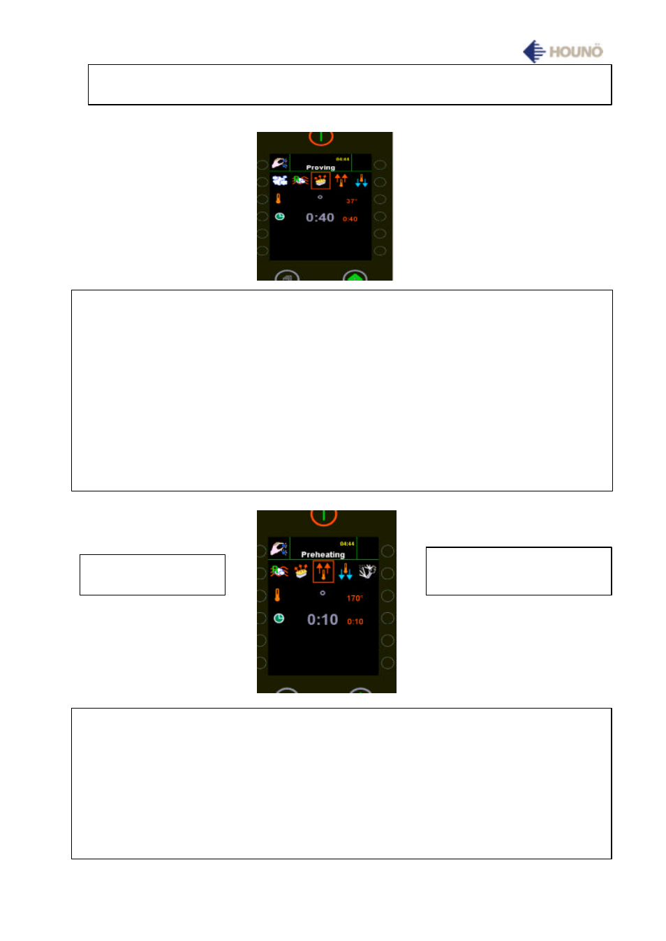 Proving/preheating | HOUNO Visual Cooking I CPE User Manual | Page 12 / 48