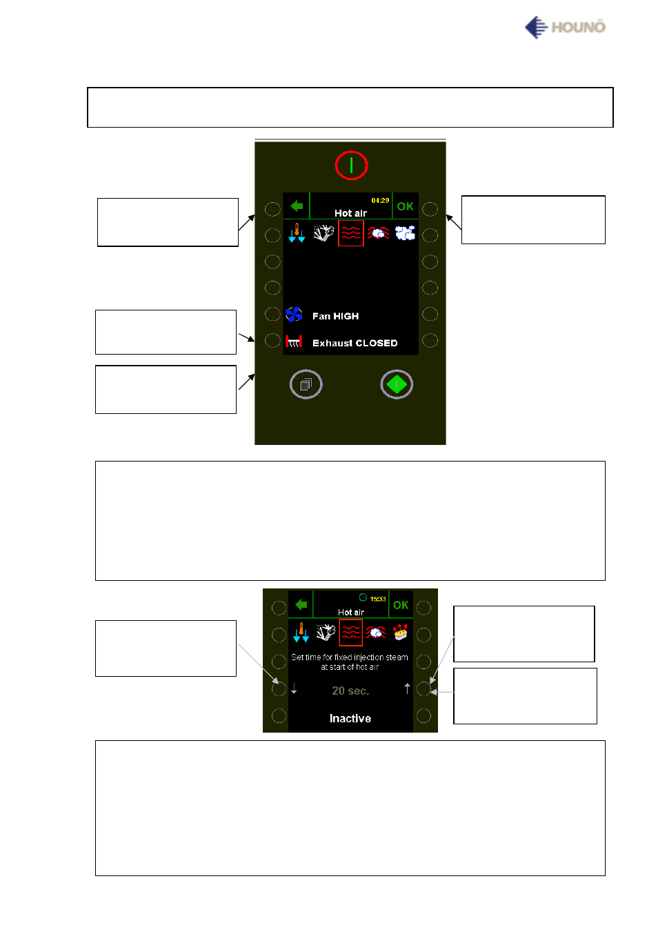 Exhaust and fan / setting of humidity | HOUNO Visual Cooking I BPE User Manual | Page 6 / 33