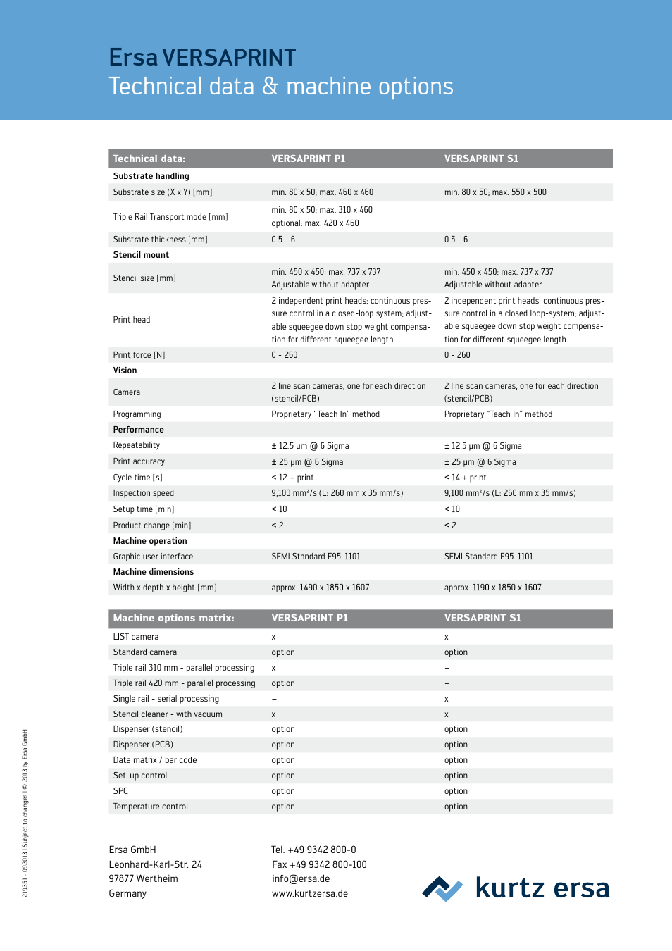 Ersa, Technical data & machine options, Versaprint | kurtz ersa VERSAPRINT S1 EN User Manual | Page 4 / 4
