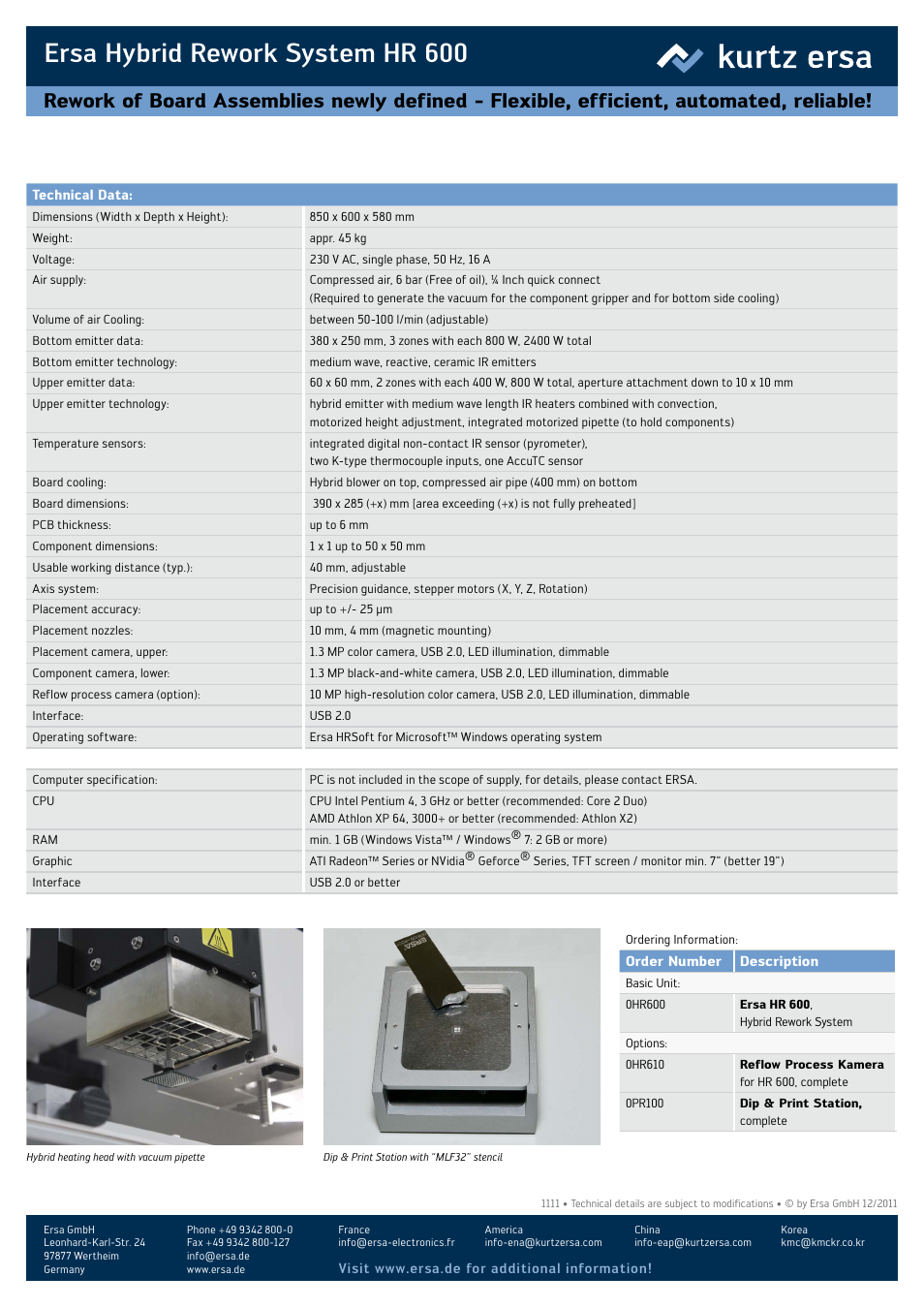 Ersa hybrid rework system hr 600 | kurtz ersa HR 600 EN User Manual | Page 2 / 2