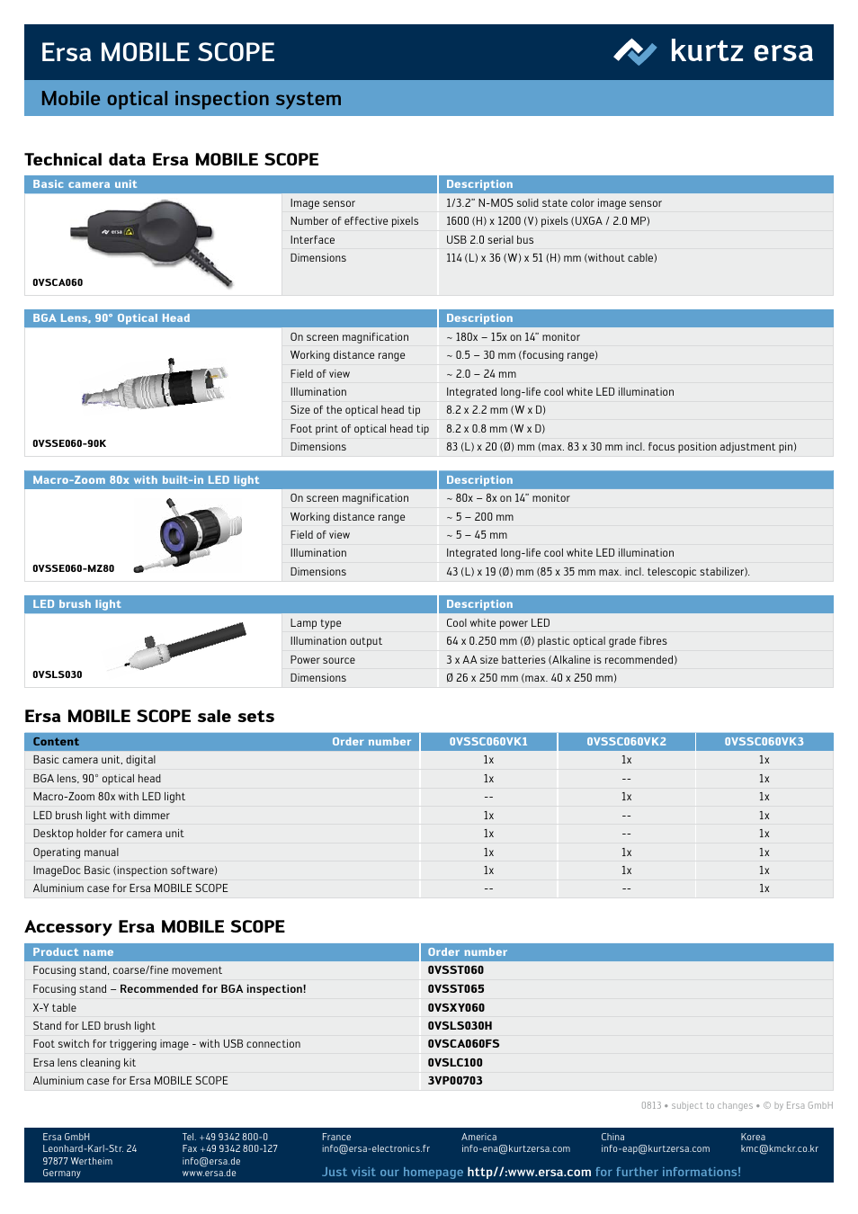 Ersa mobile scope, Mobile optical inspection system, Technical data ersa mobile scope | Ersa mobile scope sale sets, Accessory ersa mobile scope | kurtz ersa Ersa MOBILE SCOPE EN User Manual | Page 2 / 2