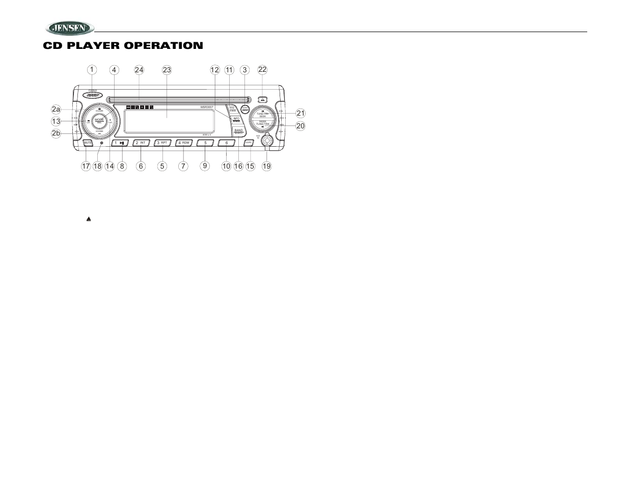 Msr3007, Cd player operation, Inserting and ejecting a disc | Controlling disc playback | ASA Electronics MSR3007 User Manual | Page 8 / 12
