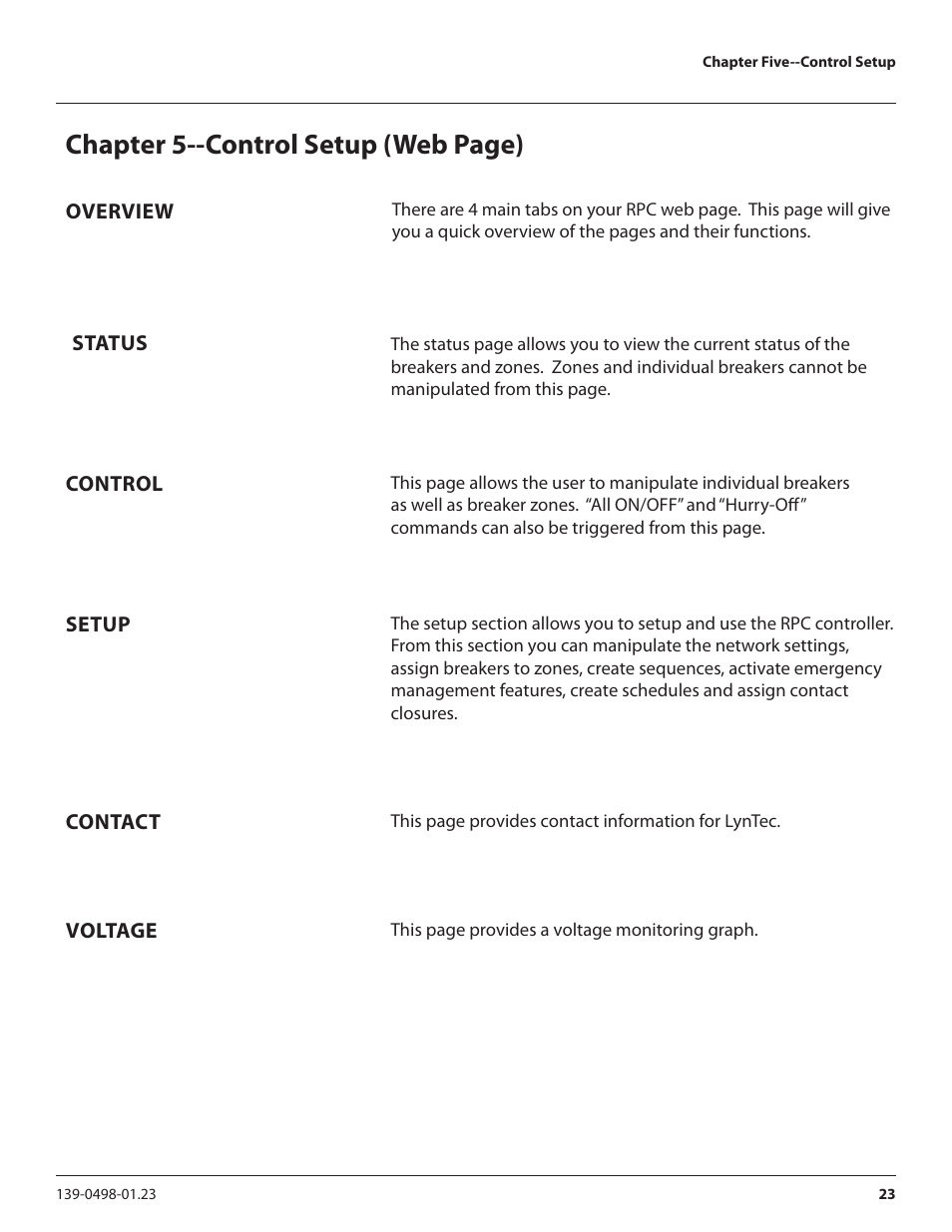 Chapter 5--control setup (web page) | Lyntec RPC User Manual | Page 23 / 57