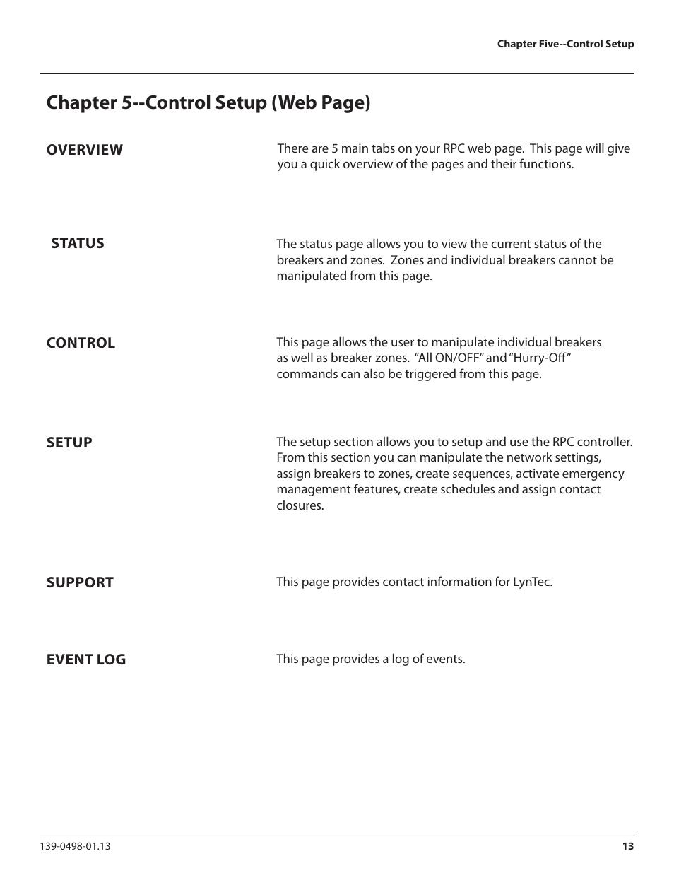 Chapter 5--control setup (web page) | Lyntec RPCM User Manual | Page 13 / 37