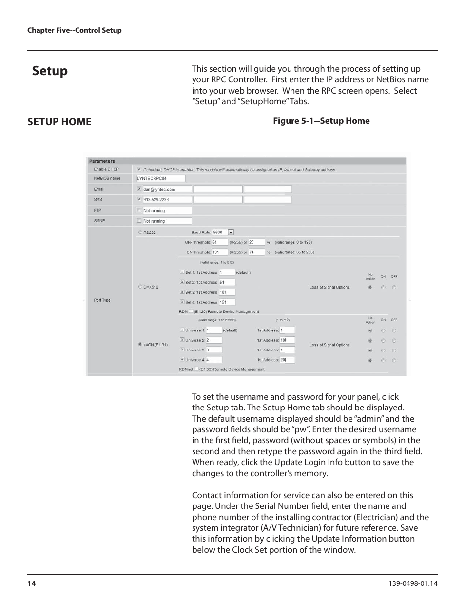 Setup | Lyntec RPCM User Manual | Page 14 / 37