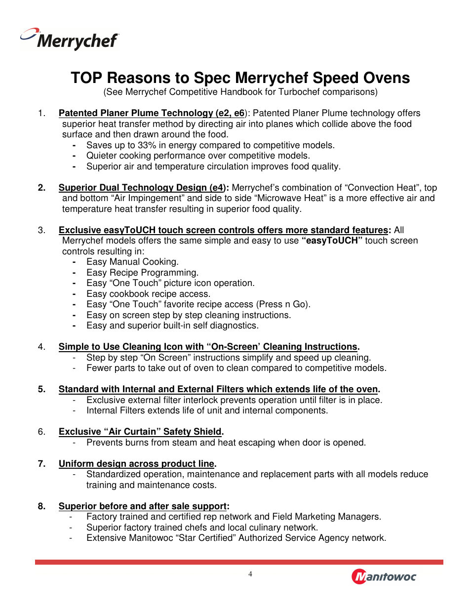 Top reasons to spec merrychef speed ovens | Merrychef eikon e2 User Manual | Page 4 / 30