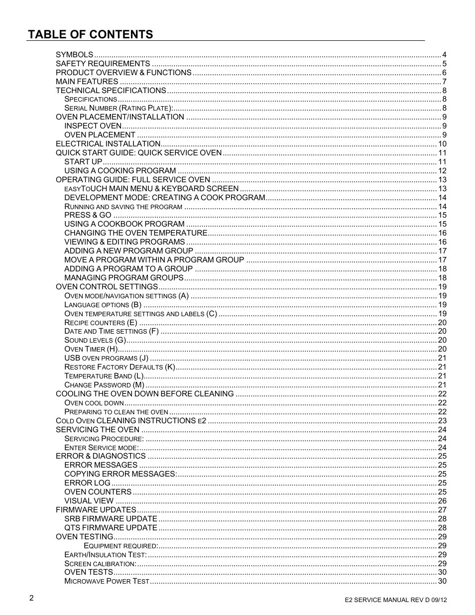 Merrychef eikon e6 User Manual | Page 2 / 64