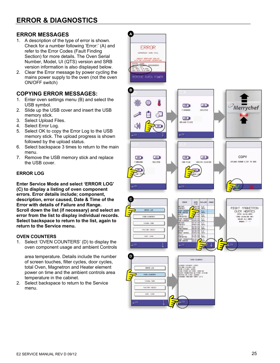 Error & diagnostics | Merrychef eikon e6 User Manual | Page 25 / 64