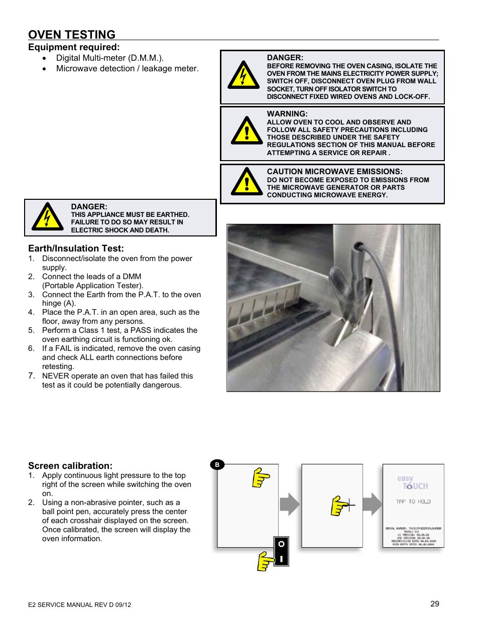 Oven testing | Merrychef eikon e6 User Manual | Page 29 / 64
