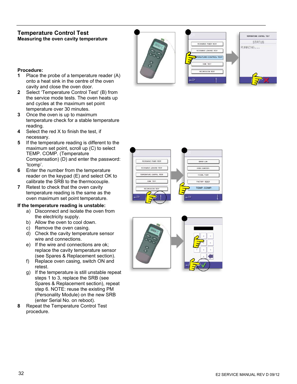 Temperature control test | Merrychef eikon e6 User Manual | Page 32 / 64