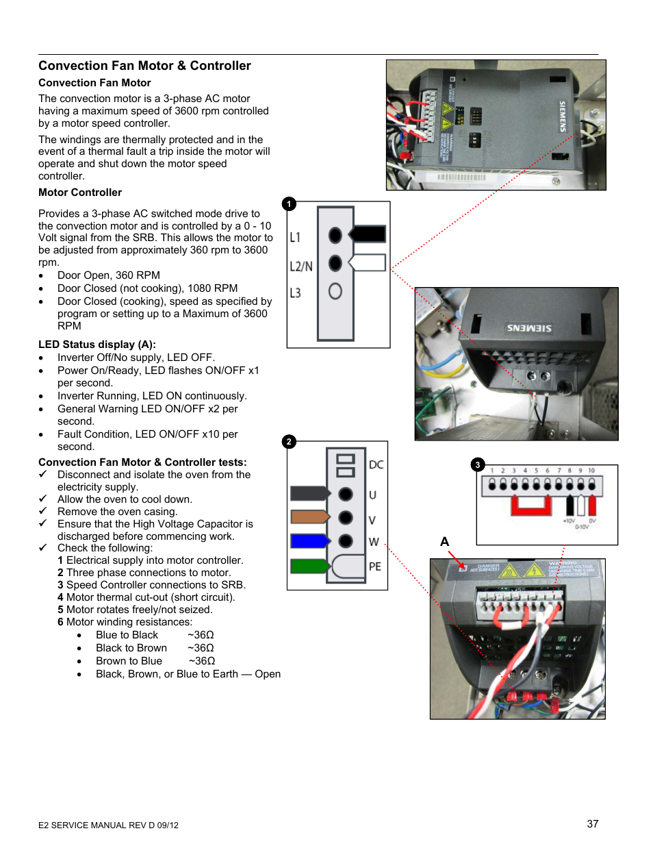 Convection fan motor & controller | Merrychef eikon e6 User Manual | Page 37 / 64