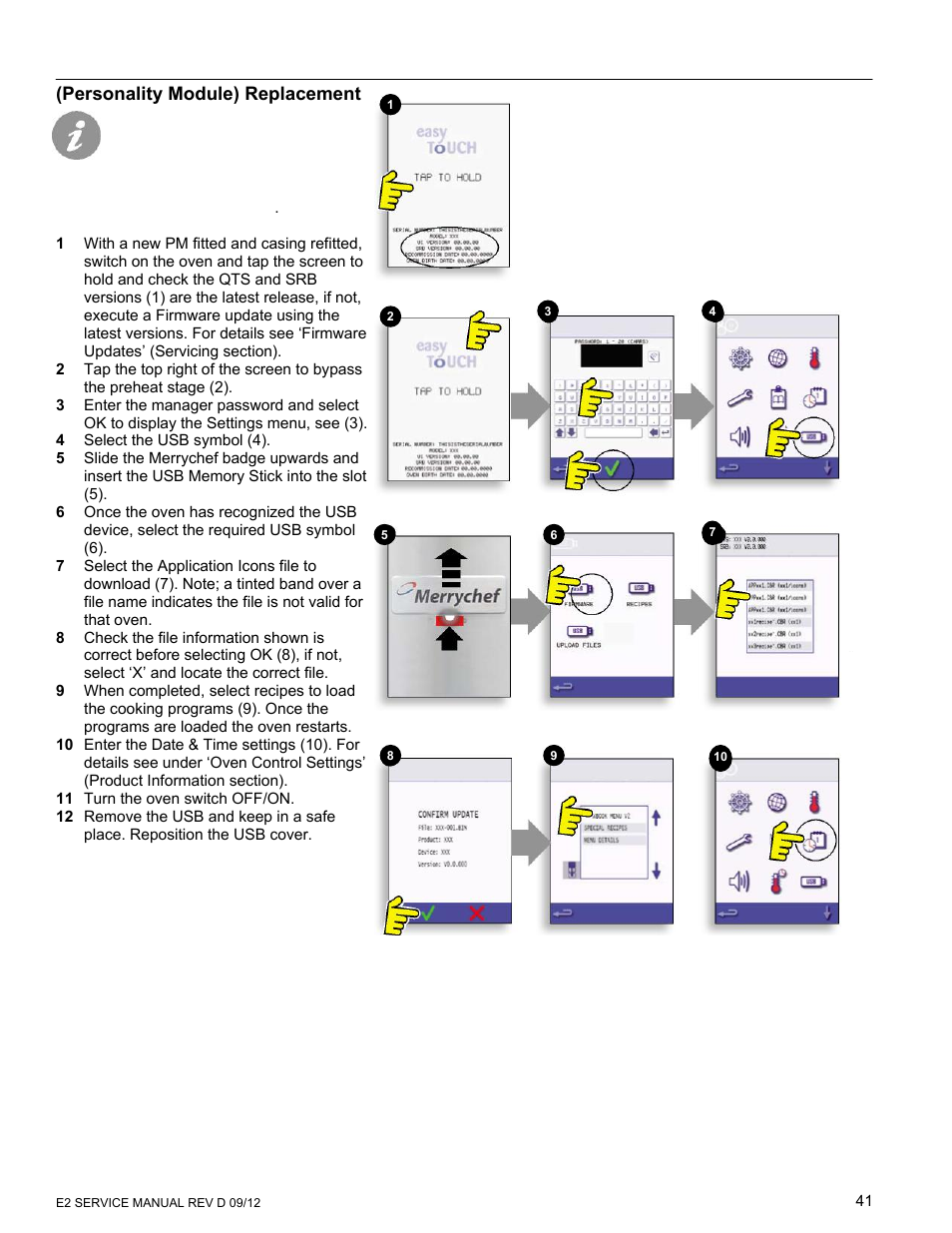 Personality module) replacement | Merrychef eikon e6 User Manual | Page 41 / 64