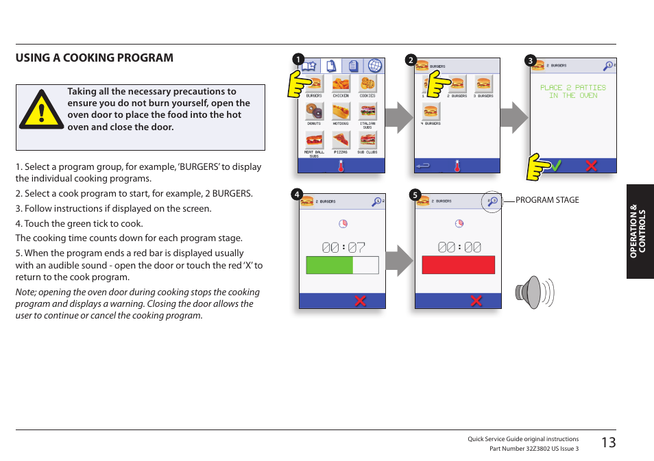 Using a cooking program | Merrychef eikon e5 User Manual | Page 13 / 97