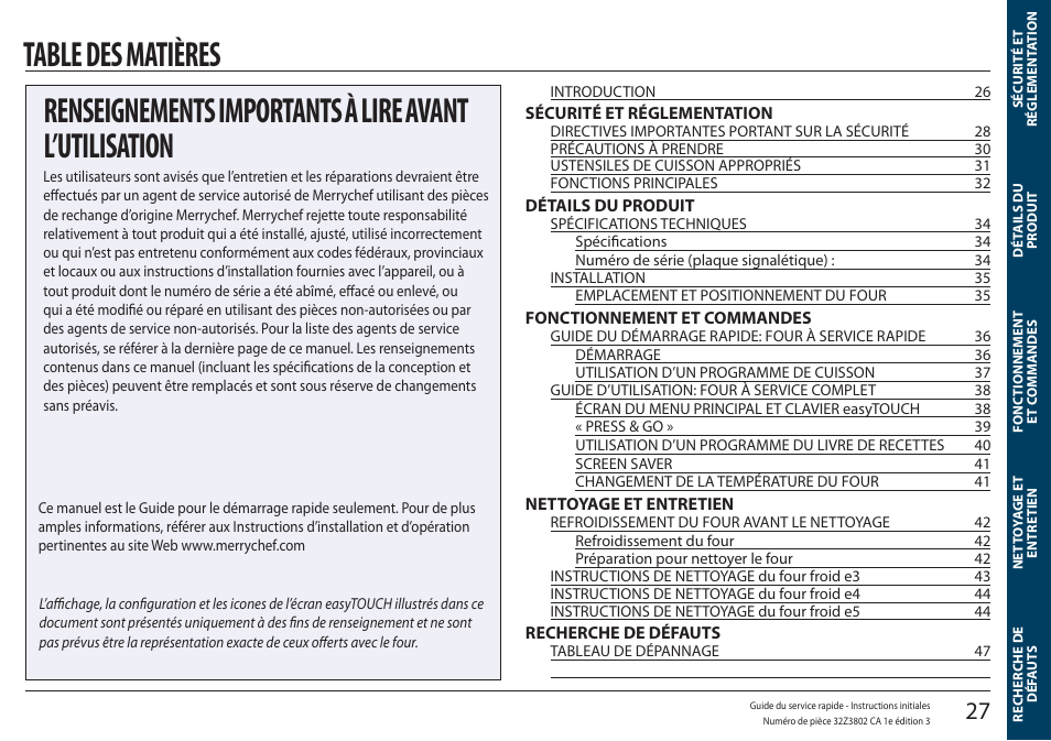 Merrychef eikon e5 User Manual | Page 27 / 97