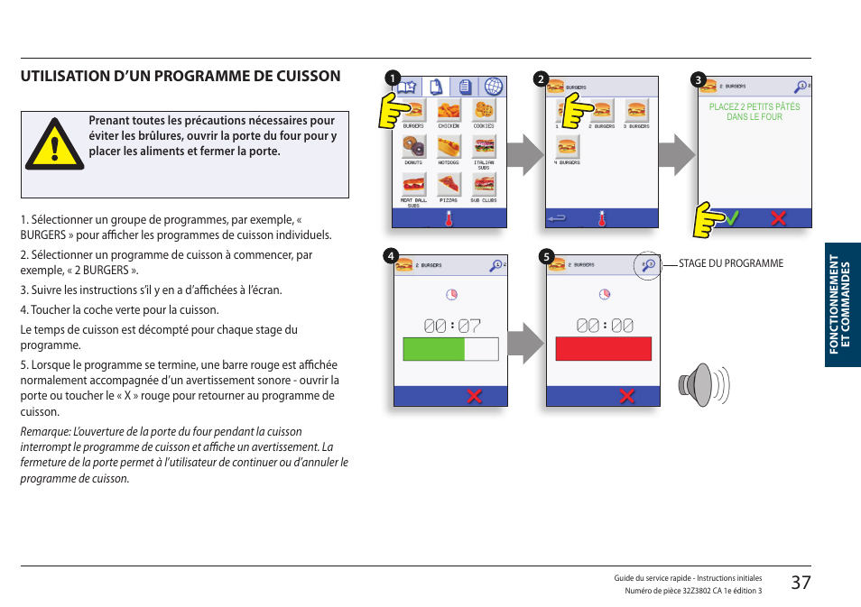 Utilisation d’un programme de cuisson | Merrychef eikon e5 User Manual | Page 37 / 97