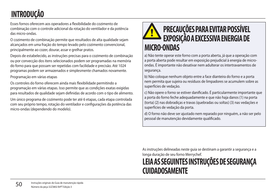 Introdução | Merrychef eikon e5 User Manual | Page 50 / 97