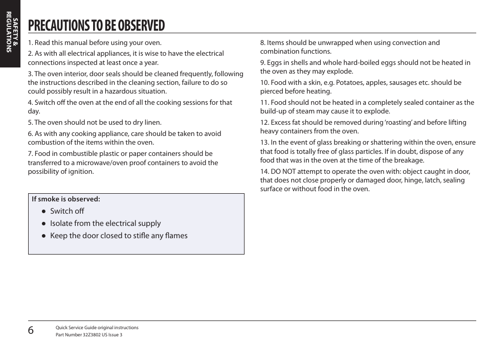Precautions to be observed | Merrychef eikon e5 User Manual | Page 6 / 97