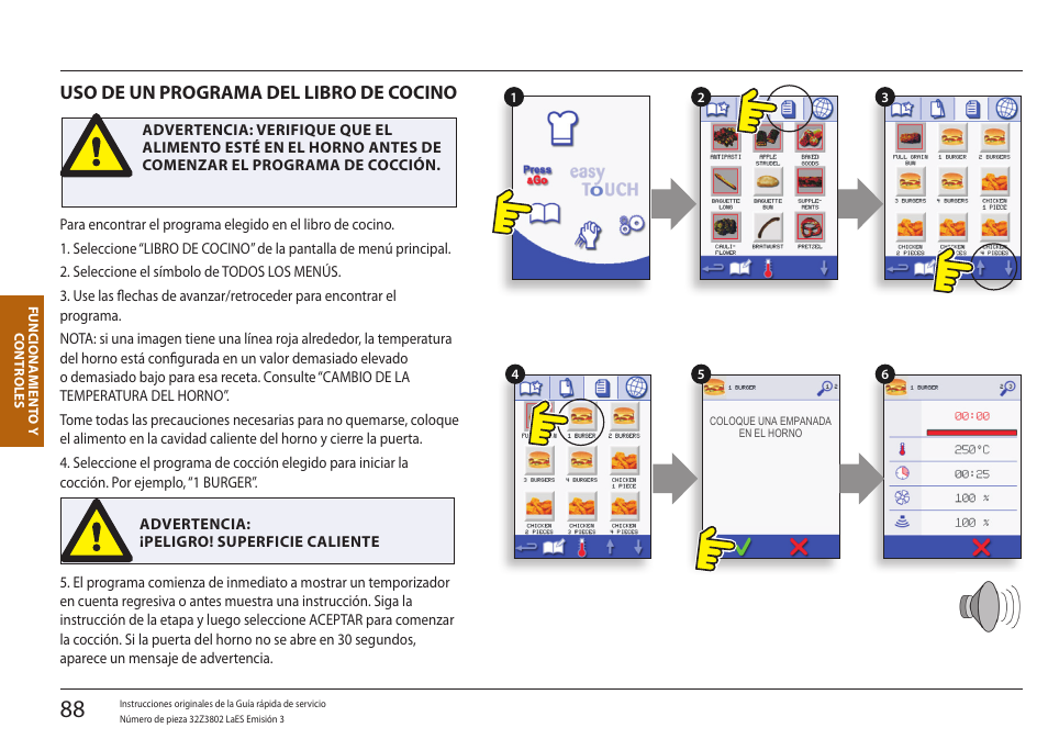 Uso de un programa del libro de cocino | Merrychef eikon e5 User Manual | Page 88 / 97