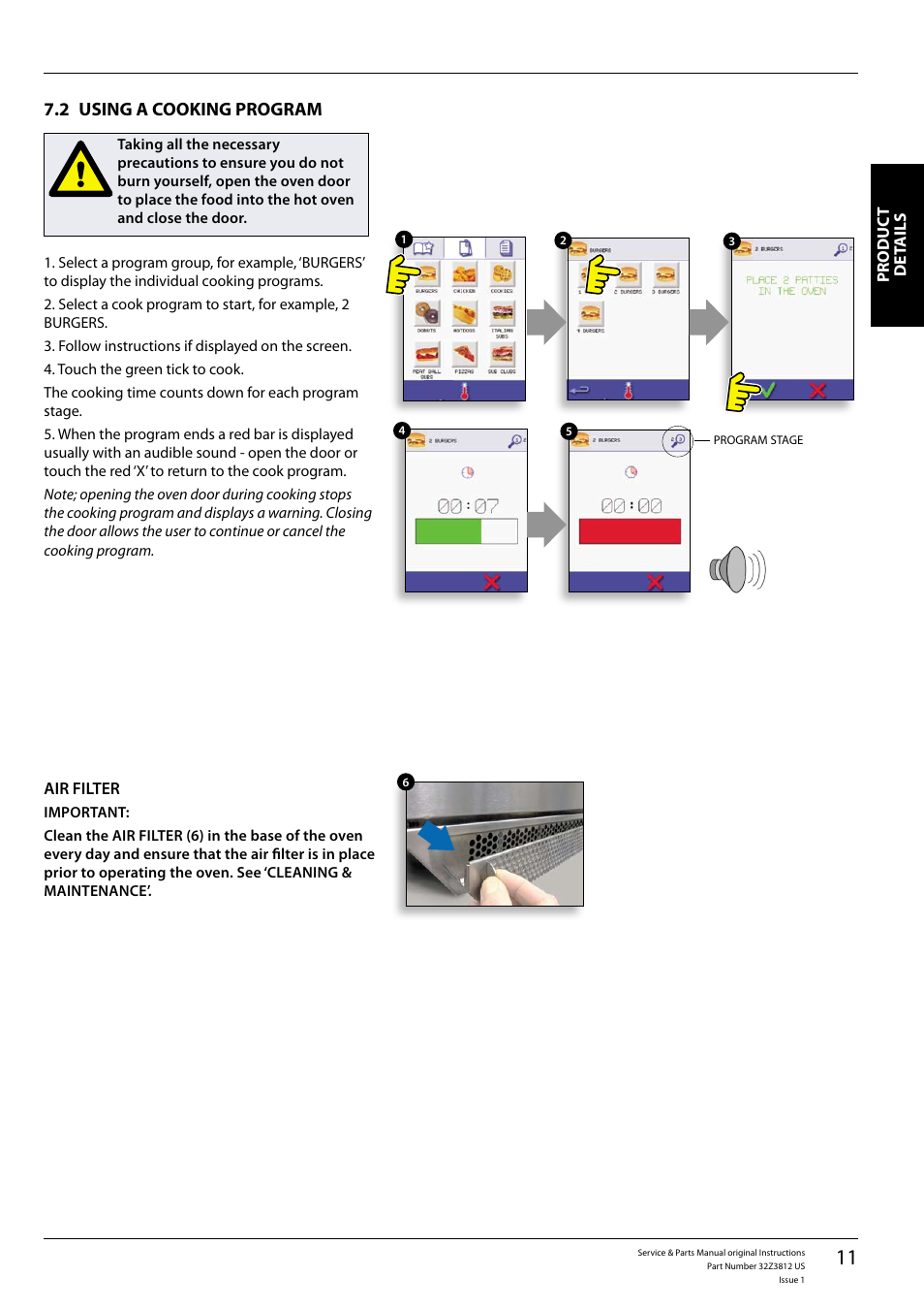 Using a cooking program 7.2 | Merrychef eikon e3 User Manual | Page 11 / 60