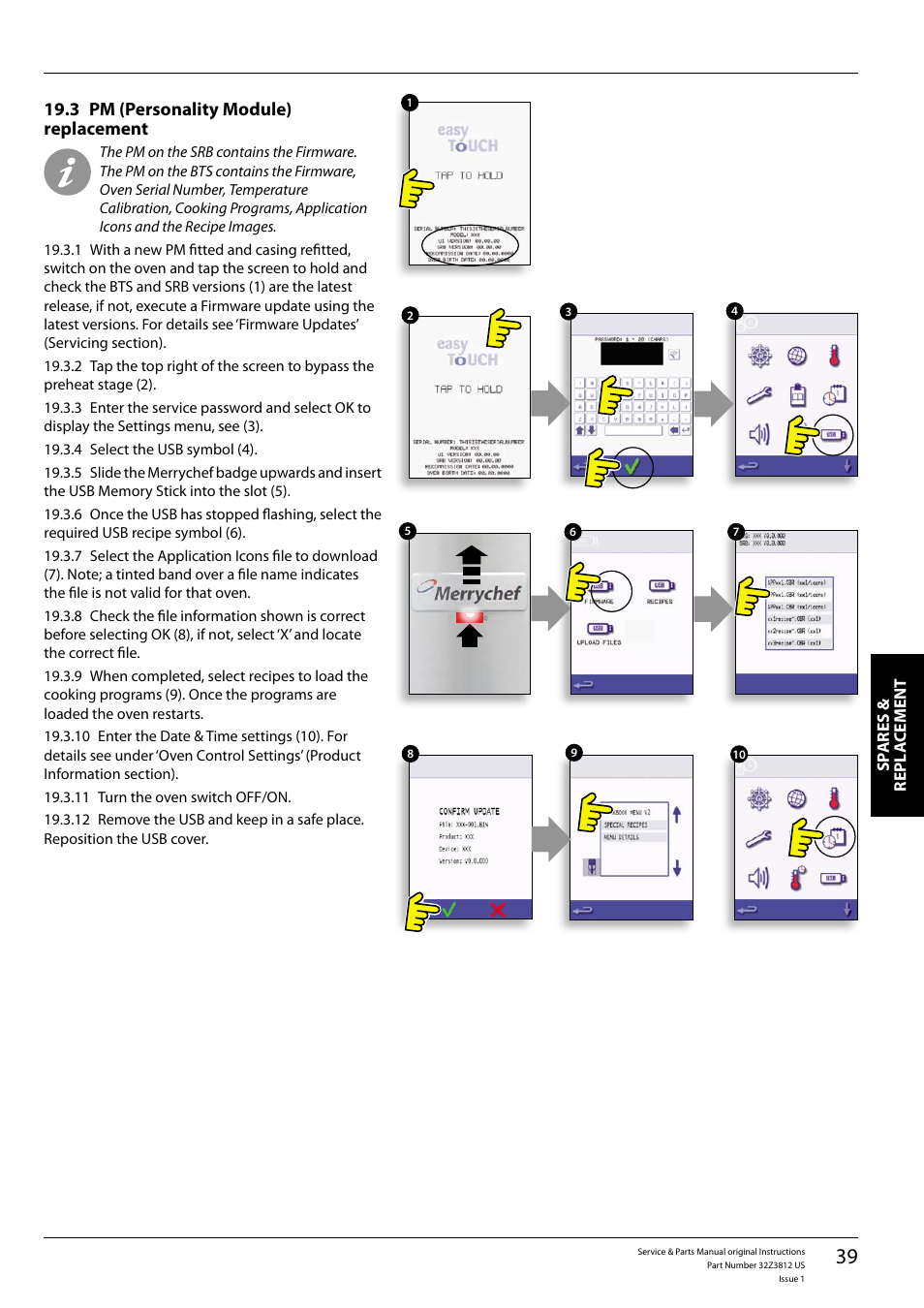 Pm (personality module) 19.3 replacement | Merrychef eikon e3 User Manual | Page 39 / 60