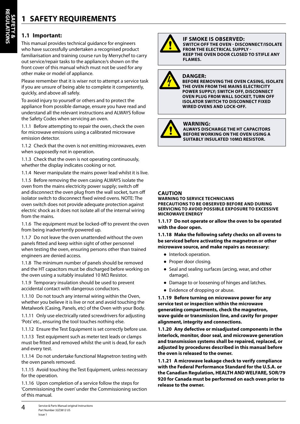 Safety requirements 1 | Merrychef eikon e3 User Manual | Page 4 / 60