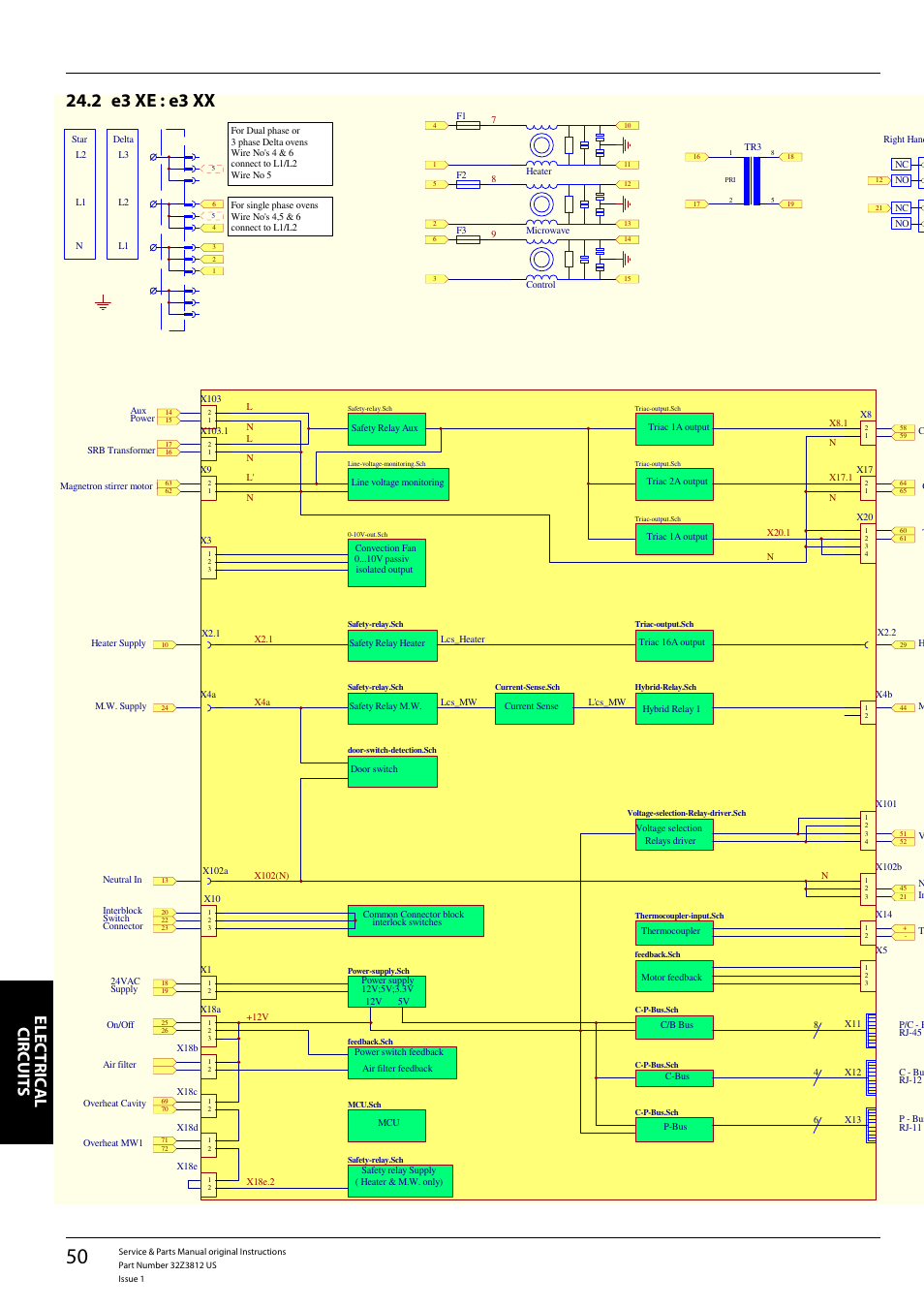 E3 xx / xe series, Elreha, Elec tric al cir cuit s | E3xx 7 | Merrychef eikon e3 User Manual | Page 50 / 60