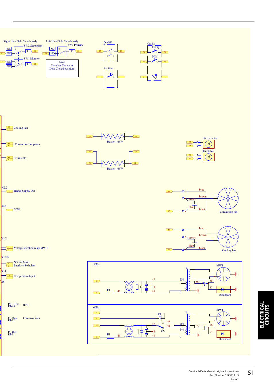 E3 xx / xe series, Elreha, Elec tric al cir cuit s | E3xx 7 | Merrychef eikon e3 User Manual | Page 51 / 60