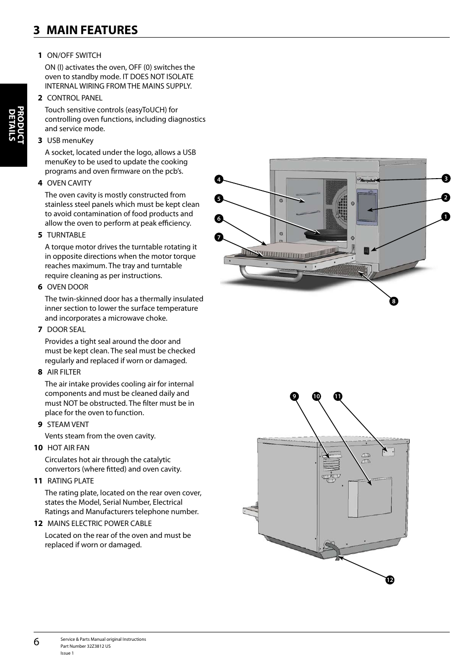 Main features 3 | Merrychef eikon e3 User Manual | Page 6 / 60
