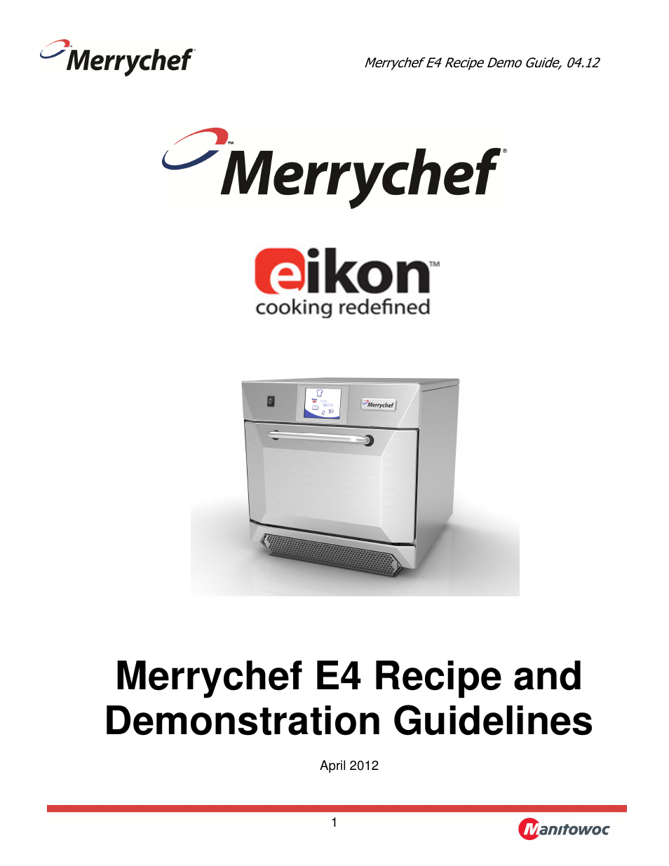 Merrychef eikon e4 User Manual | 17 pages