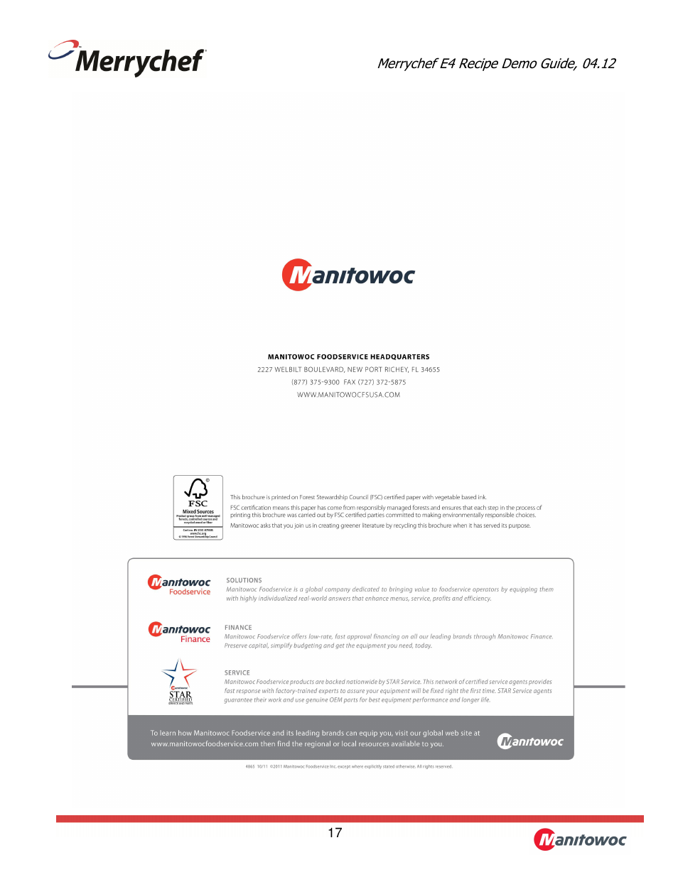 Merrychef eikon e4 User Manual | Page 17 / 17