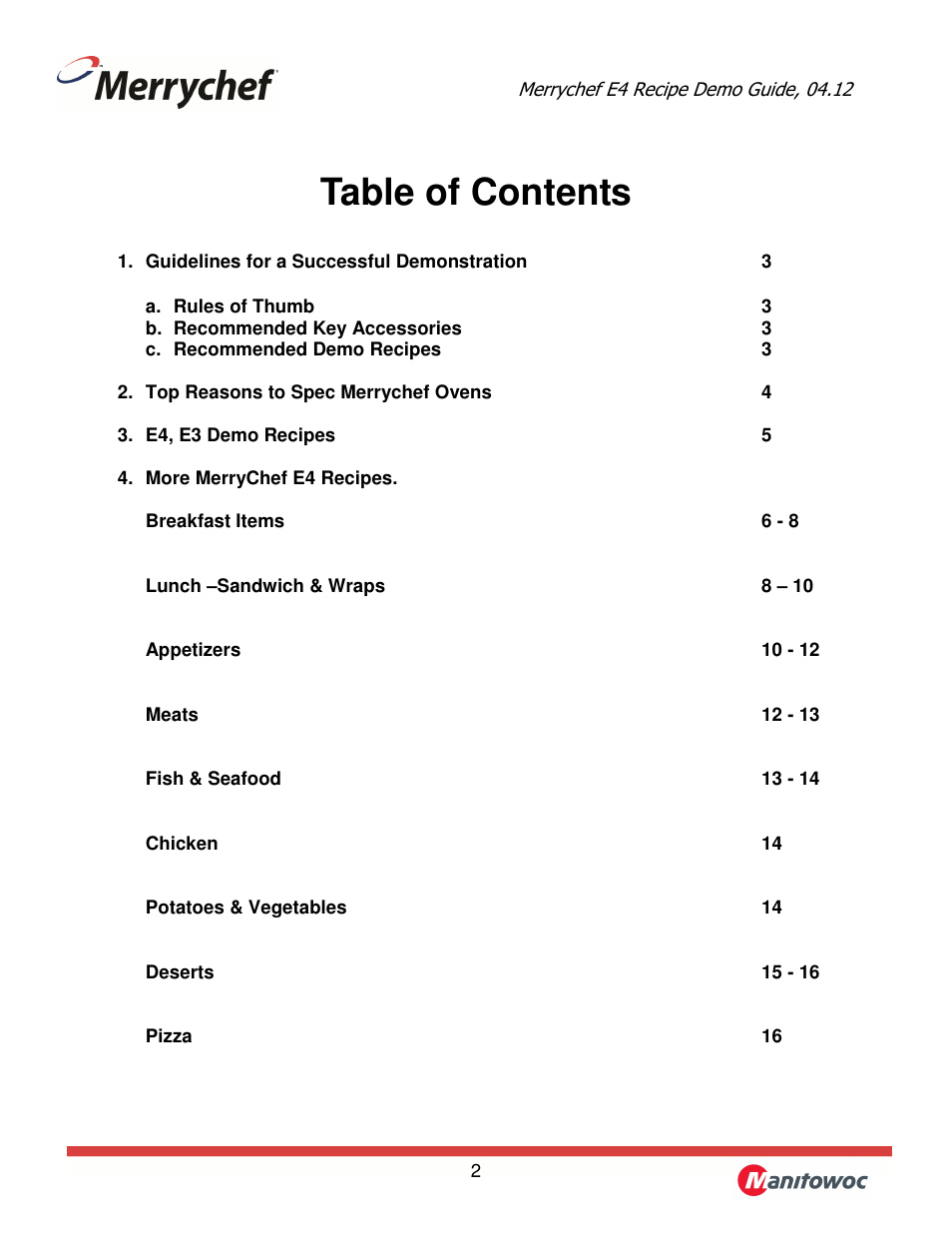 Merrychef eikon e4 User Manual | Page 2 / 17