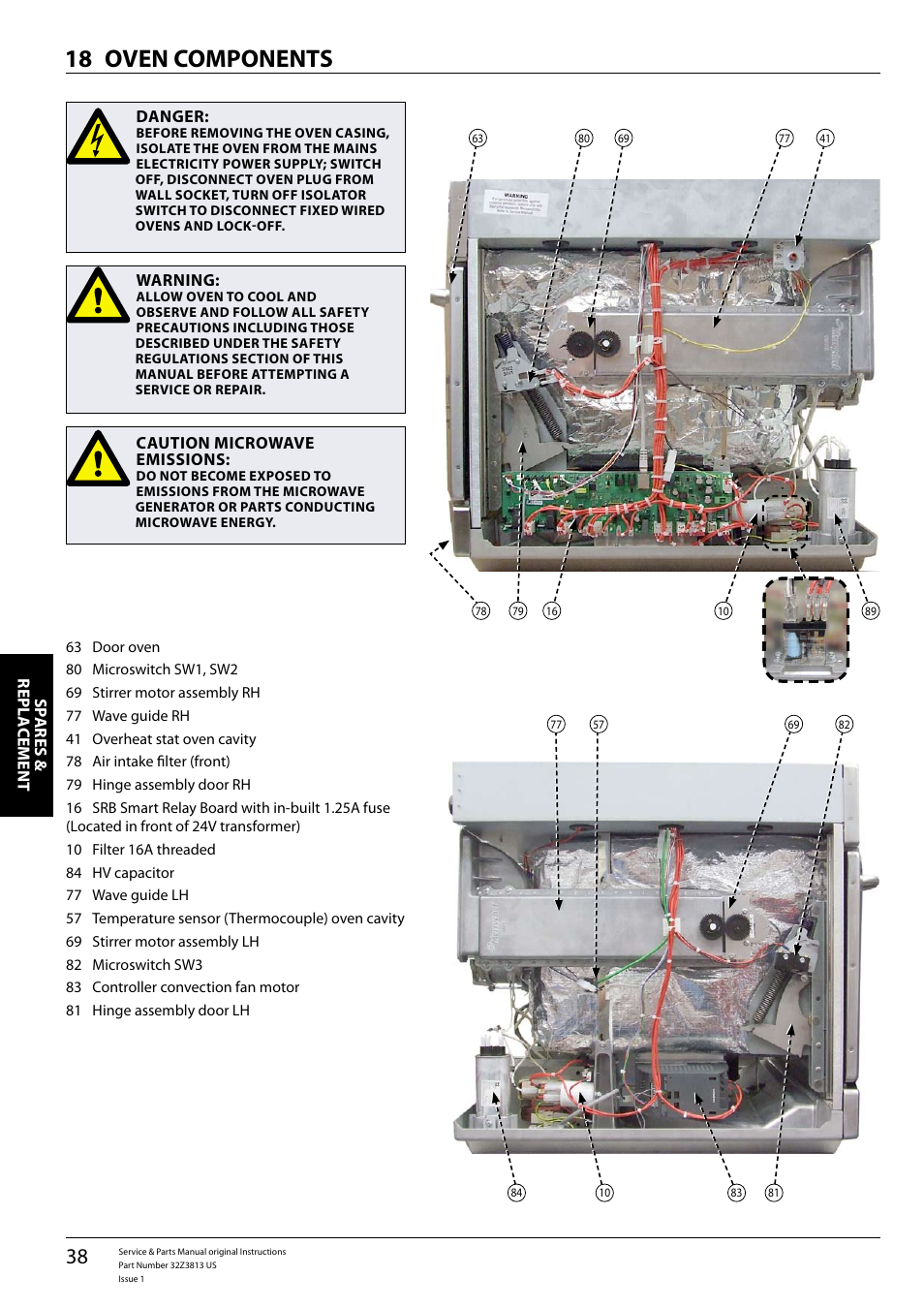 Oven components 18 | Merrychef eikon e4 User Manual | Page 38 / 58