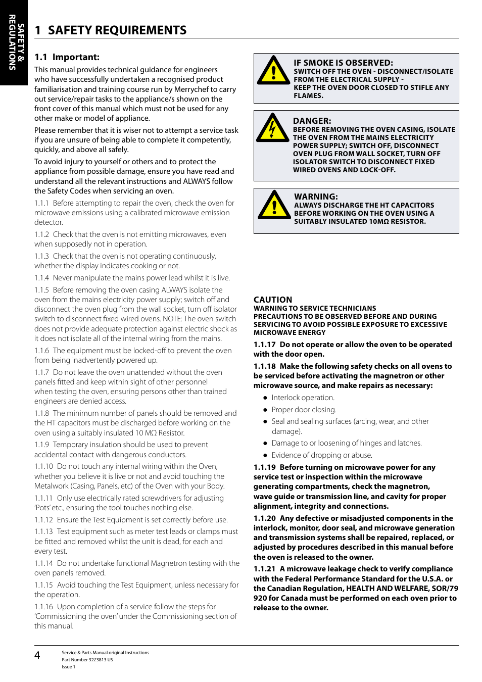 Safety requirements 1 | Merrychef eikon e4 User Manual | Page 4 / 58