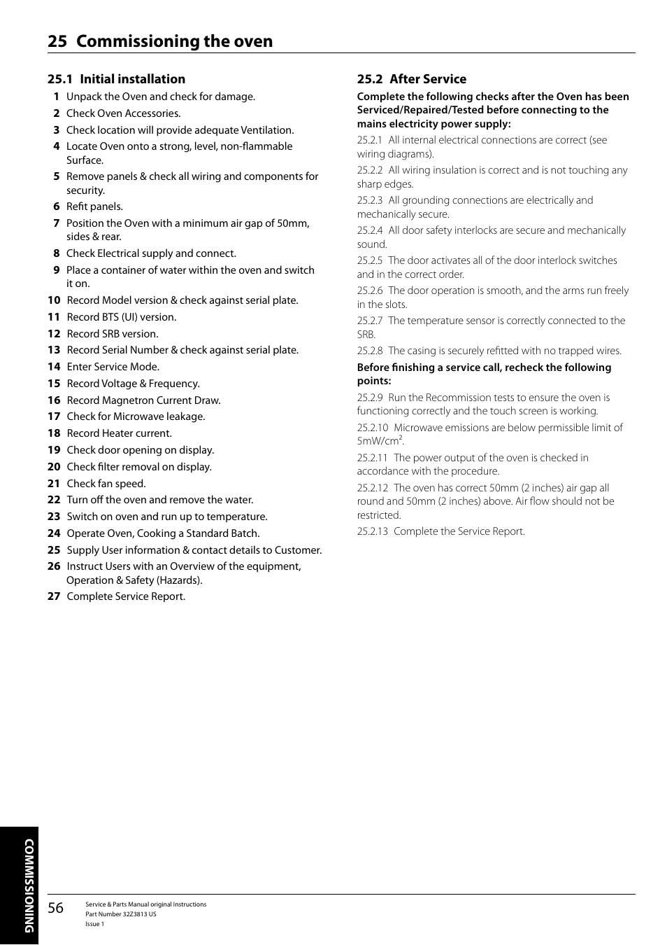 Commissioning the oven 25 | Merrychef eikon e4 User Manual | Page 56 / 58