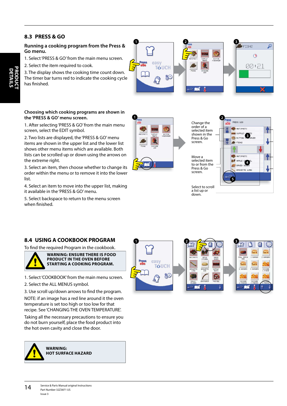 3 press & go, 4 using a cookbook program | Merrychef eikon e4s User Manual | Page 14 / 59