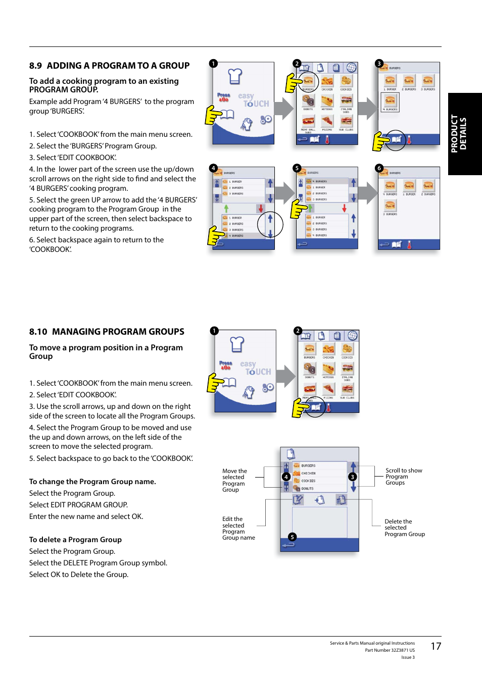 10 managing program groups, 9 adding a program to a group | Merrychef eikon e4s User Manual | Page 17 / 59