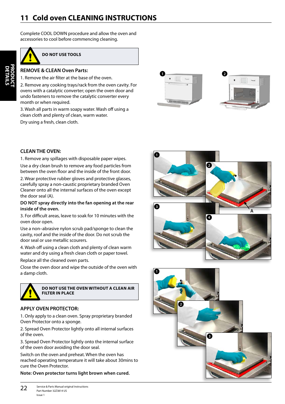Cold oven cleaning instructions 11 | Merrychef eikon e5 User Manual | Page 22 / 56