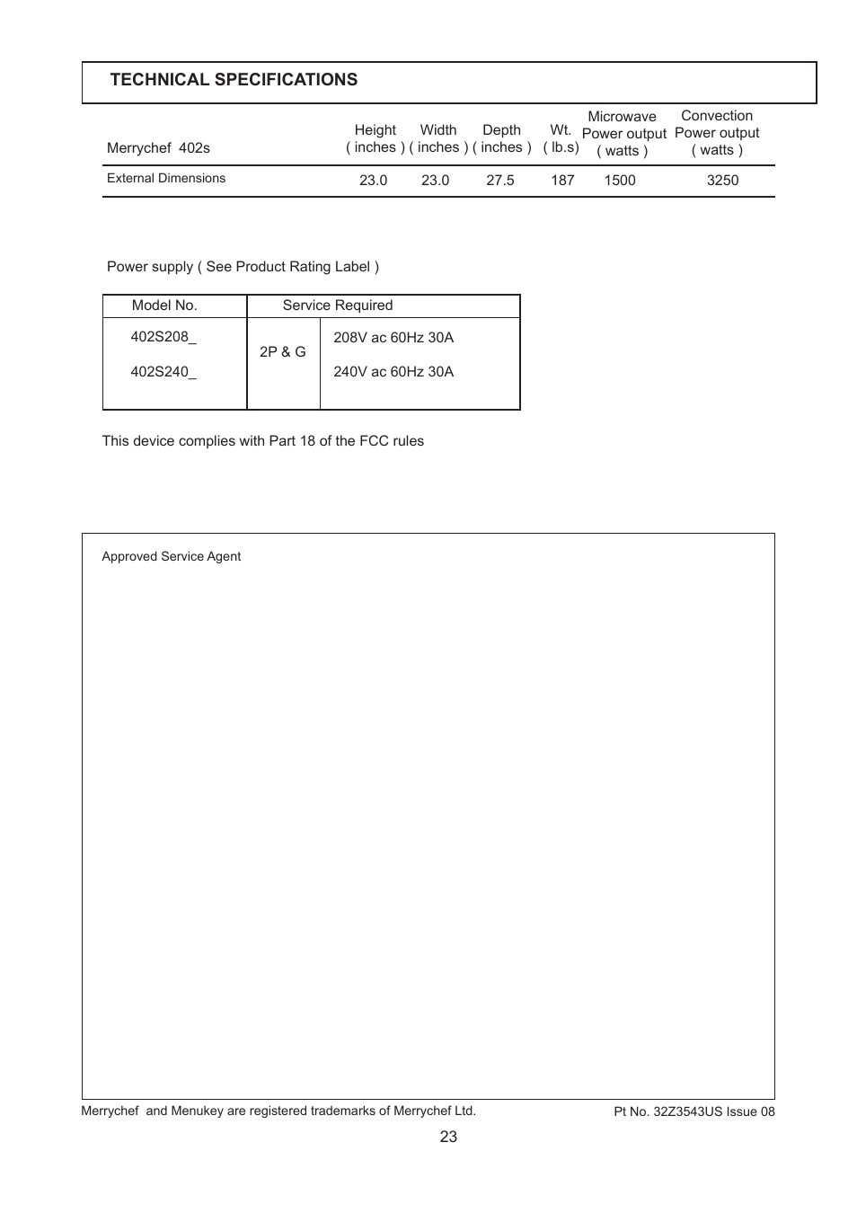 Merrychef 402s User Manual | Page 23 / 66