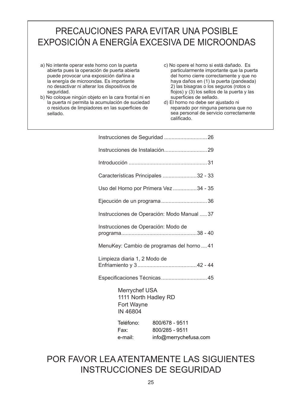 Merrychef 402s User Manual | Page 25 / 66