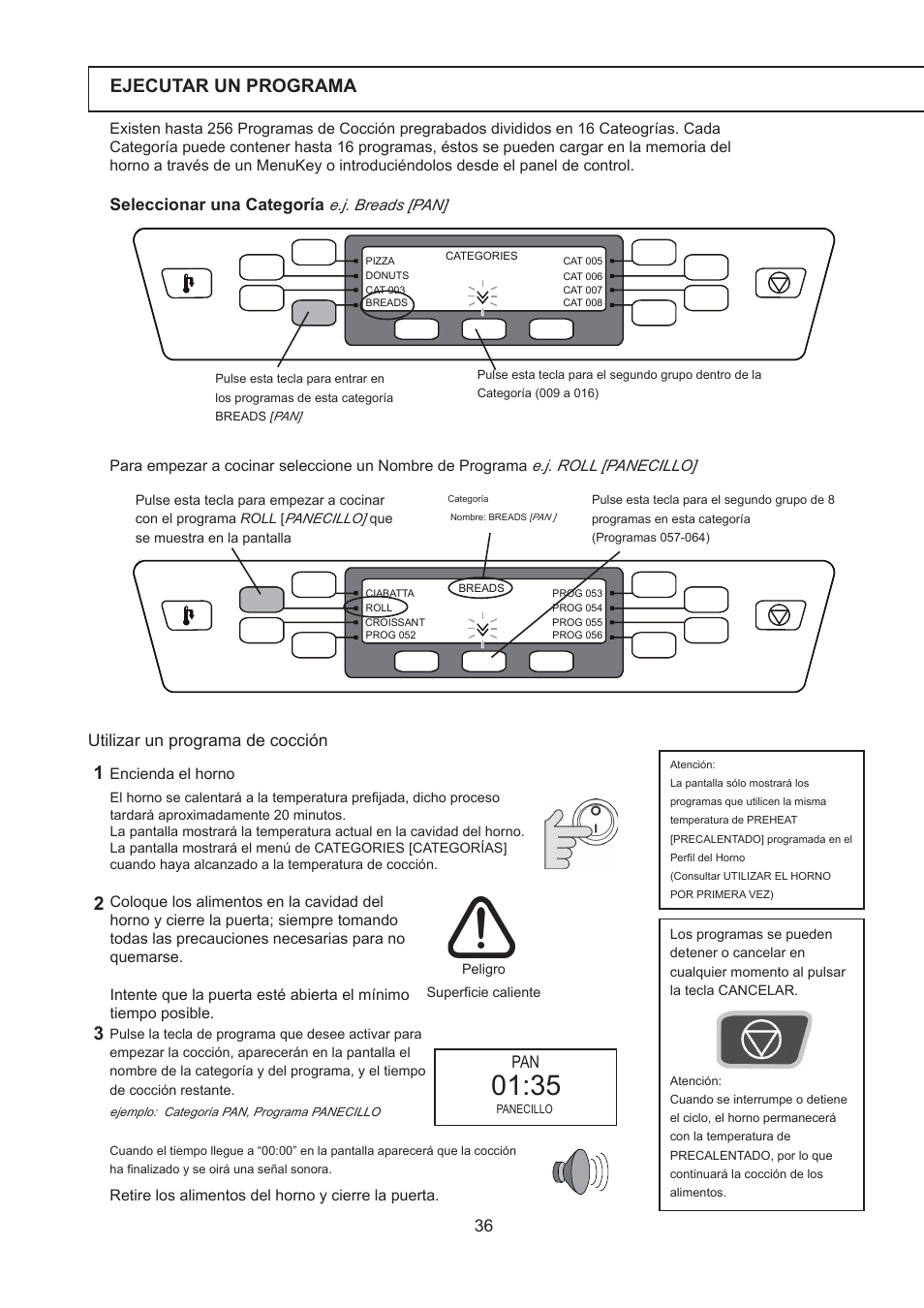 Ejecutar un programa | Merrychef 402s User Manual | Page 36 / 66